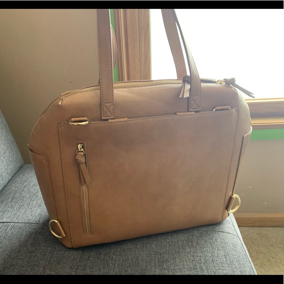 Camel colored tote ; diaper bag or day bag for a women or even travel. 
I - Picture 2 of 3